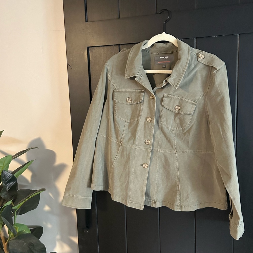 Green jean jacket